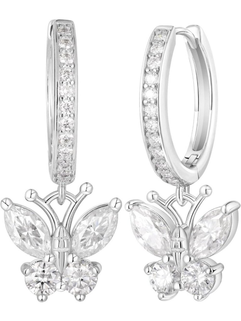 Emerald Moissanite Ruby Sapphire 15mm Huggie Hoop Earrings - Sterling Silver